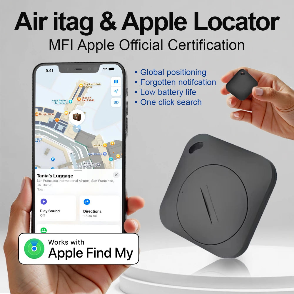 Apple Find My Devices Gps Tracker IOS Portable GPS Tracker Anti-Lost Alarm Cycling Mini Gps Locator For Pets Children